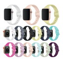 ●在庫限り特価●Apple Watch アップルウォッチ Color button silicone belt カラー ボタン シリコン ベルト スリム 細身 ...