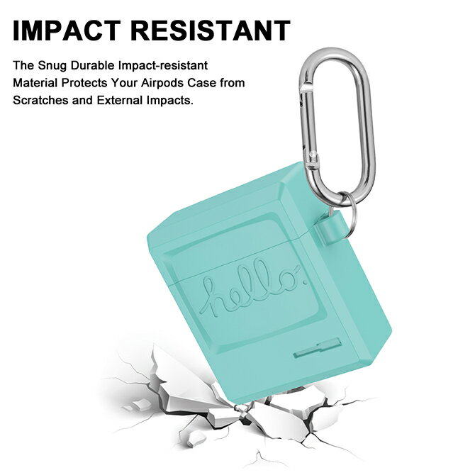 hello �ǥ����� AirPods 1 & 2 Retro Silicone Case �����ݥå� 1 & 2 ��ȥ� ���ꥳ�� ������ ����ӥ��դ� ���� ���� ���ꥳ�� �ݴ� ��¸ �������� ���������꡼ ���襤�� ������� �ܥ��å� ������ ��ñ ���� �͵� �������� ����̵��