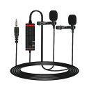 MAMEN KM-D1 Pro 8m Lavalier Mic 小型 マイクロホン 3.5mmジャック 6.3mmジャック 風防付き Vlog 2人同時 インタ...