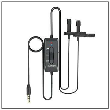 【送料無料】【MAMEN】【KM-D2 Pro】【Dual Omnidirectional Lavalier Mic】【デュアル 全指向性 小型マイク】【3.5mmジャック】【6.3mmジャック】【2人同時】【風防付き】【Vlog】インタビュー 動画 撮影 音声 録音 コンパクト 軽量 ピンマイク スマホ スマートフォン