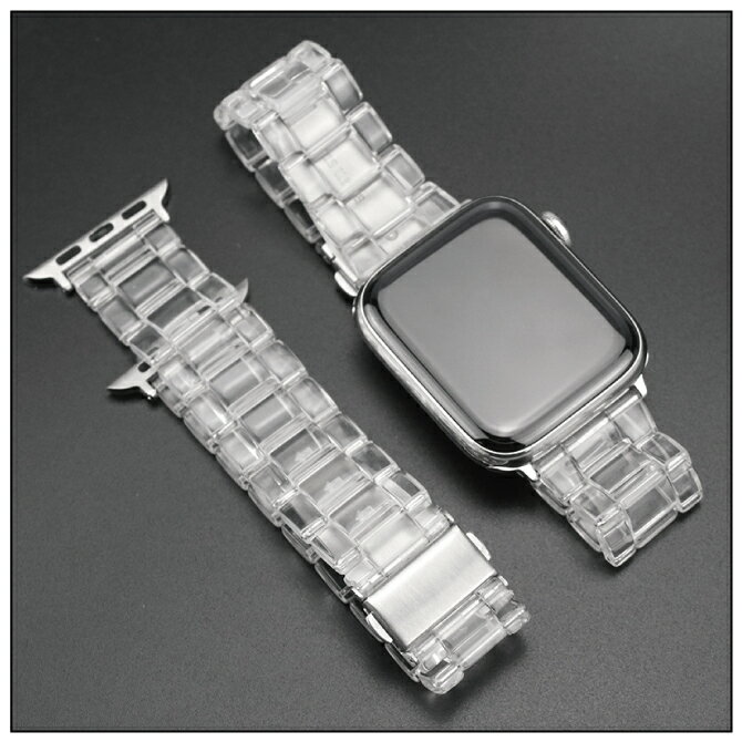 【2本セット】 Apple Watch アップルウォッチ Transparent belt レジン ベルト アップルウォッチストラップ レジン 高級感 透明 トランスペアレント オリジナル バンド 美しい 大人 メンズ レディース 男子 女子 男性 送料無料
