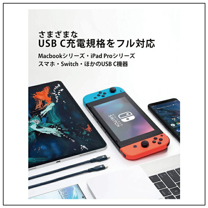 【2本セット】 RAMPOW RAD44 2m Red 5A Type-C to Type-C 100W E-Mark Cable PD QC 急速充電 高速充電 USB C TypeC タイプC 充電 ケーブル Nintendo Switch iPad Pro MacBook スマートフォン スマホ タブレット 送料無料