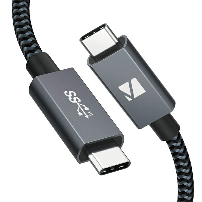iVANKY VBD10 1m Grey & Black USB-C 3.2 Gen 2x2 Cable USB C to USB C Type-C - Type-C ケーブル タイプC eMarker 高速充電 映像出力..