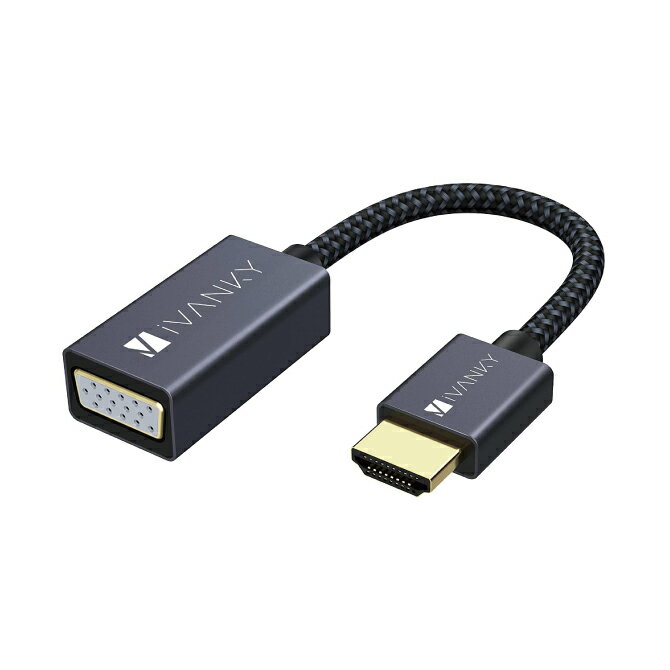 iVANKY VBH11 20cm Gray & Black HDMI to VGA Adapter HDMI to VGA アダプター 1080p@60Hz フルHD ビデオ サポート コンバーター VGAアダプター コンピューター デスクトップ ノートパソコン PC モニター プロジェクター HDTV 送料無料