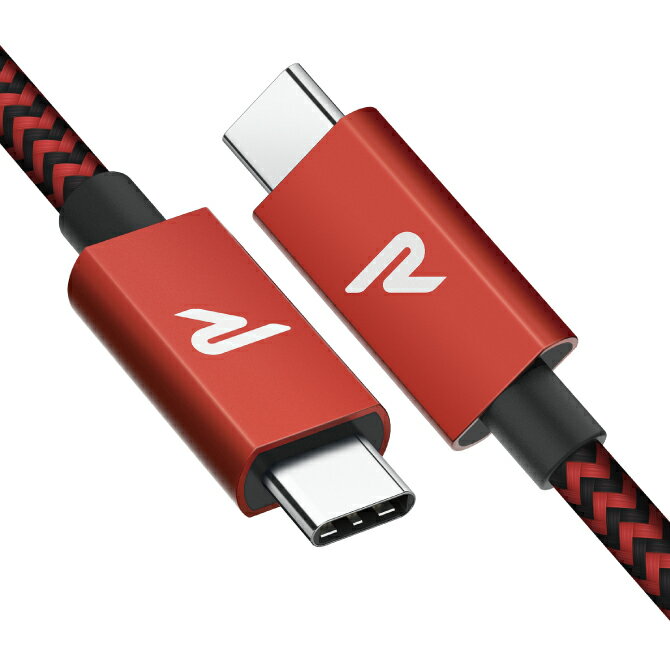 RAMPOW RAD04 1m Red Type-C to Type-C USB 3.2 Gen2×2 Cable E-Mark 100W 20Gbps PD QC 5A 急速充電 高速充電 高速データ転送 スマホ ..