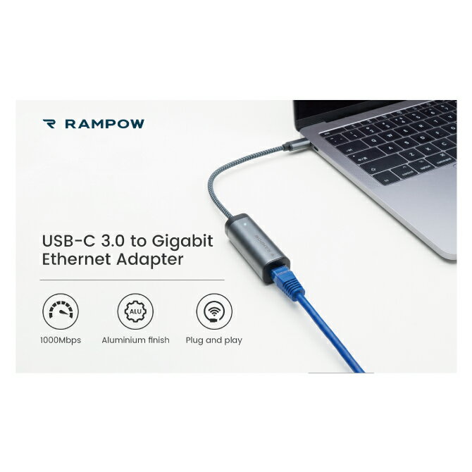 【送料無料】【RAMPOW】【Type-CtoRJ45Adapter】高速有線LANアダプターRJ45-Type-CWindowsMacOSLinuxNintendoSwitch携帯モード動作確認済み10/100/1000Mbpsイーサネット対応安定在宅勤務支援人気オススメ便利グッズ