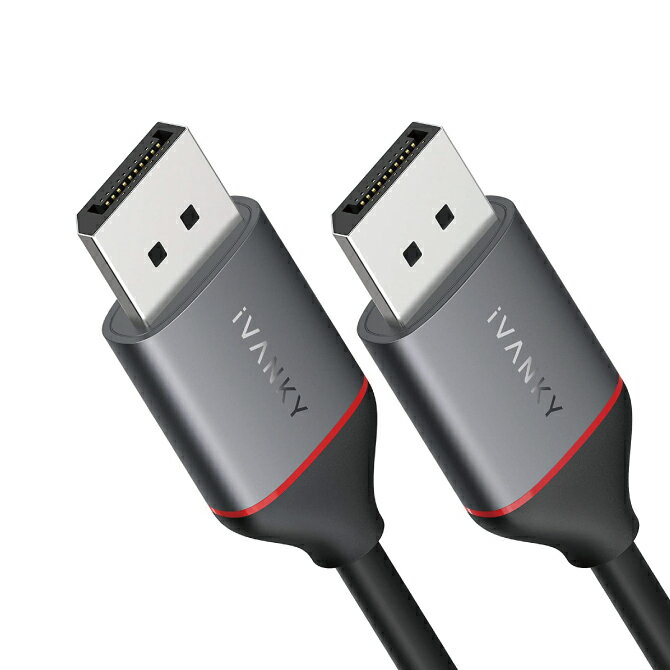 iVANKY VBF01 2m Grey Black Primary DisplayPort 1.2 Cable DP Cable ディスプレイポート ケーブル 2K@144Hz 4K@60Hz 3D DisplayPort to DisplayPort Cable ゲーム ゲーマー ノートパソコン パソコン テレビ モニター 送料無料