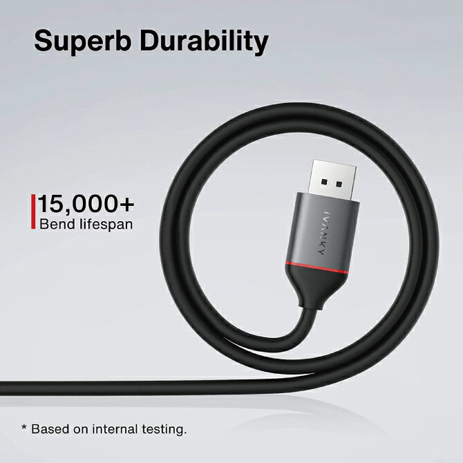 iVANKY VBF01 2m Grey & Black Primary DisplayPort 1.2 Cable DP Cable �ǥ����ץ쥤�ݡ��� �����֥� 2K@144Hz 4K@60Hz 3D DisplayPort to DisplayPort Cable ������ �����ޡ� �Ρ��ȥѥ����� �ѥ����� �ƥ�� ��˥��� ����̵��