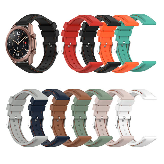 20MM 22MM Silicon stitch belt VR Xeb` xg VR X}[gEHb` X}[gv xg oh ~^[ A[~[ R Samsung TX Garmin K[~ LG Huawei 