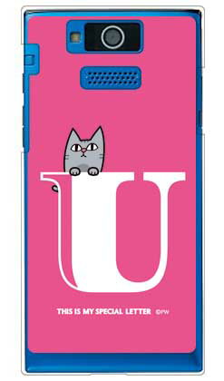 【送料無料】 letter＆cat ピンク U （クリア） design by PansonWorks / for DIGNO DUAL 2 WX10K/WILLCOM 【SECOND SKIN】【スマホケース】【ハードケース】digno dual 2 wx10k ケース digno dual 2 ケース digno dual 2 wx10k スマホカバー willcom