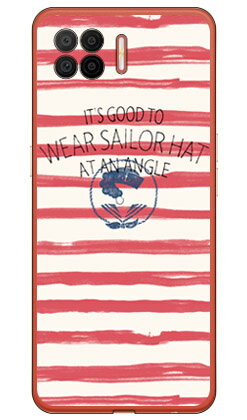 マリーンボーダー レッド （クリア） OPPO A73 CPH2099 楽天モバイル SECOND SKIN ハードケースcph2099 ケース cph2099 カバー 楽天モバイル オッポ ケース オッポ カバー スマホケース スマホカバー かわいい クール 人気 便利 送料無料