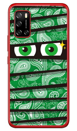 ミイラくん ペイズリーグリーン (クリア) Rakuten BIG s 3917JR 楽天モバイル YESNO スマホケース ハードケース3917jr ケース 3917jr カバー 楽天モバイル ケース カバー スマホケース スマホカバー かわいい クール 人気 便利 送料無料