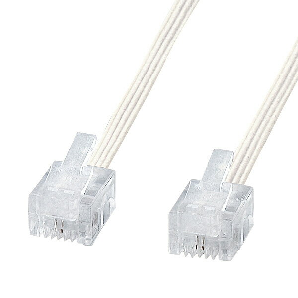 SANWA SUPPLY(サンワサプライ) やわらかスリムケーブル(白) TEL-S2-1N2柔らかい 電話コード 1m モジュラーケーブル 1m モジュラー ケーブル 1m 電話回線ケーブル 電話回線 ケーブル モデム内蔵 パソコン モデム FAX 電話機 人気 オススメ 便利グッズ
