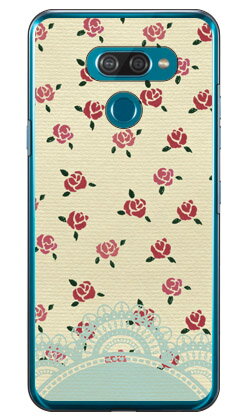 ローズレース ベージュ×ピンク （クリア） LG K50 SoftBank Coverfull 受注生産 スマホケース ハードケース lg k50 カバー lg k50 ケース k50 カバー k50 ケース lg k カバー lg k ケース LGケー カバー LGケー ケース k50カバー 送料無料