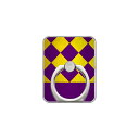スマホリング バンカーリング ダービーコレクションシリーズ 勝負服 41 海老・黄ダイヤモンド・紫袖 (クリア) Coverfull カバフル 受注生産 落下防止 スマートフォンリング 送料無料