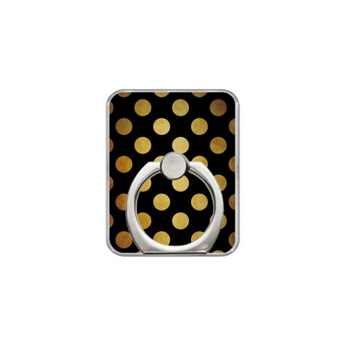 【送料無料】 スマホリング バンカーリング ブラック×ゴールドコレクションシリーズ ドット（大） （クリア） 【Coverfull】【カバフル】【受注生産】【落下防止】【スマートフォンリング】