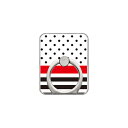 【送料無料】 スマホリング バンカーリング ドット/ボーダー ホワイト (クリア) 【SECOND SKIN】【セカンドスキン】【受注生産】【落下防止】【スマートフォンリング】