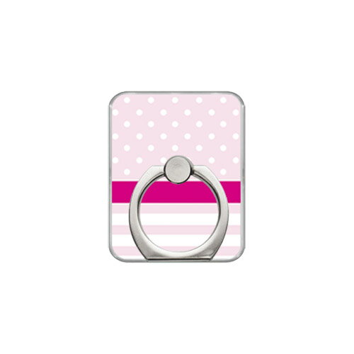 【送料無料】 スマホリング バンカーリング ドット/ボーダー ピンク （クリア） 【SECOND SKIN】【セカンドスキン】【受注生産】【落下防止】【スマートフォンリング】