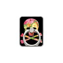 【送料無料】 スマホリング バンカーリング Flower skull ブラック （クリア） design by ROTM 【SECOND SKIN】【セカンドスキン】【受注生産】【落下防止】【スマートフォンリング】