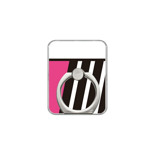 【送料無料】 スマホリング バンカーリング PINK ＆ BLACK ピンク （クリア） design by ROTM 【SECOND SKIN】【セカンドスキン】【受注生産】【落下防止】【スマートフォンリング】