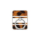【送料無料】 スマホリング バンカーリング ROTM Leopard ホワイト (クリア) design by ROTM 【SECOND SKIN】【セカンドスキン】【受注生産】【落下防止】【スマートフォンリング】