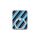 【送料無料】 スマホリング バンカーリング ROTM Stripe ターコイズ (クリア) design by ROTM 【SECOND SKIN】【セカンドスキン】【受注生産】【落下防止】【スマートフォンリング】
