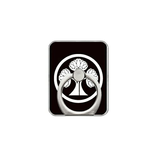 スマホリング バンカーリング 家紋シリーズ 丸に立ち葵 （まるにたちあおい） （クリア） Coverfull カバフル 受注生産 落下防止 スマートフォンリング 送料無料