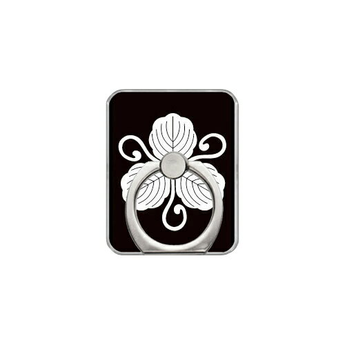 スマホリング バンカーリング 家紋シリーズ 片手蔓柏 （かたてつるがしわ） （クリア） Coverfull カバフル 受注生産 落下防止 スマートフォンリング 送料無料