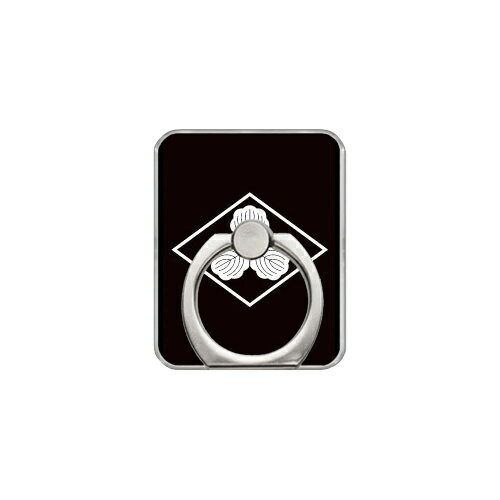 スマホリング バンカーリング 家紋シリーズ 菱に三つ柏 （ひしにみつがしわ） （クリア） Coverfull カバフル 受注生産 落下防止 スマートフォンリング 送料無料