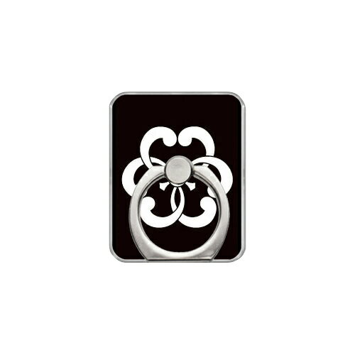 スマホリング バンカーリング 家紋シリーズ 蔓結び片喰 （つるむすびかたばみ） （クリア） Coverfull カバフル 受注生産 落下防止 スマートフォンリング 送料無料