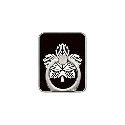 スマホリング バンカーリング 家紋シリーズ 鬼梶の葉 （おにかじのは） （クリア） Coverfull カバフル 受注生産 落下防止 スマートフォンリング 送料無料