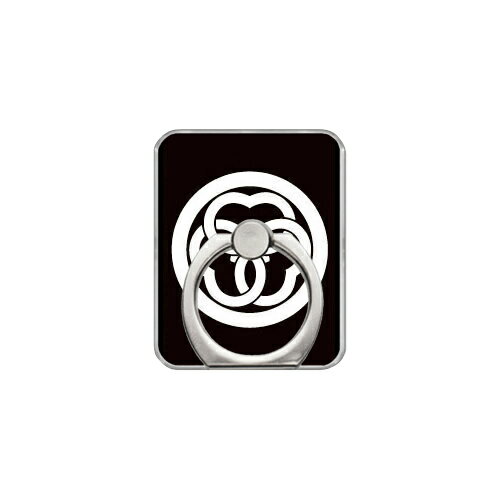 スマホリング バンカーリング 家紋シリーズ 丸に中陰の結び片喰 （まるにちゅういんのむすびかたばみ） （クリア） Coverfull カバフル 受注生産 落下防止 スマートフォンリング 送料無料