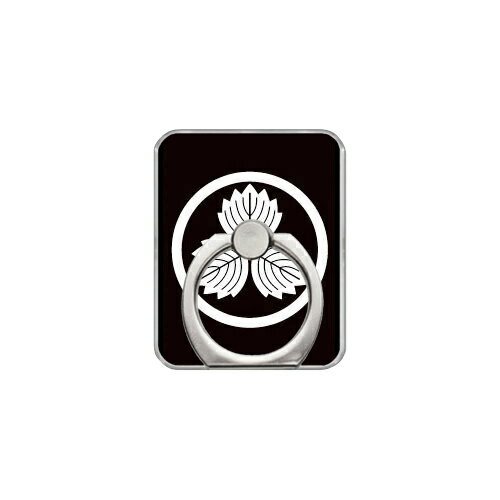 スマホリング バンカーリング 家紋シリーズ 丸に鬼三つ柏 （まるにおにみつがしわ） （クリア） Coverfull カバフル 受注生産 落下防止 スマートフォンリング 送料無料