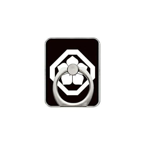 スマホリング バンカーリング 家紋シリーズ 隅切り角に桔梗 （すみきりかくにききょう） （クリア） Coverfull カバフル 受注生産 落下防止 スマートフォンリング 送料無料