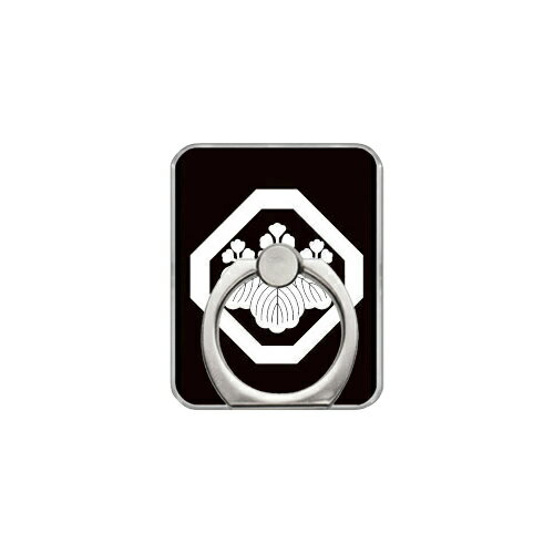 スマホリング バンカーリング 家紋シリーズ 隅切り角に五三桐 （すみきりかくにごさんきり） （クリア） Coverfull カバフル 受注生産 落下防止 スマートフォンリング 送料無料