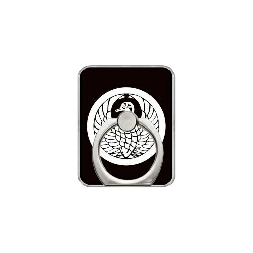 スマホリング バンカーリング 家紋シリーズ 丸に鶴の丸 （まるにつるのまる） （クリア） Coverfull カバフル 受注生産 落下防止 スマートフォンリング 送料無料