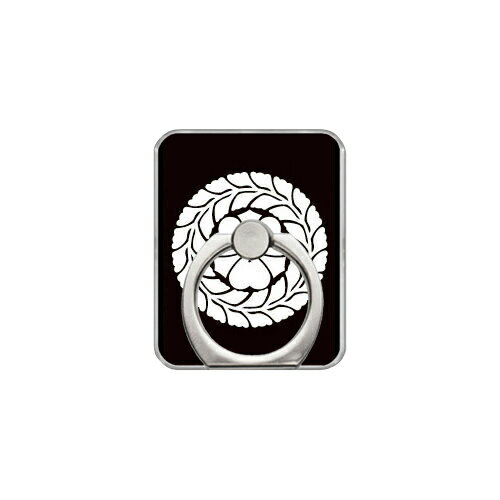 スマホリング バンカーリング 家紋シリーズ 藤輪に剣片喰 （ふじわにけんかたばみ） （クリア） Coverfull カバフル 受注生産 落下防止 スマートフォンリング 送料無料