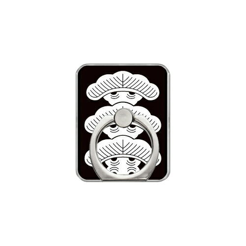 スマホリング バンカーリング 家紋シリーズ 三つ重ね松 （みつかさねまつ） （クリア） Coverfull カバフル 受注生産 落下防止 スマートフォンリング 送料無料