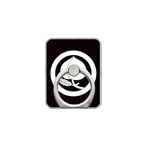 スマホリング バンカーリング 家紋シリーズ 丸に葉付き桃 （まるにはつきもも） （クリア） Coverfull カバフル 受注生産 落下防止 スマートフォンリング 送料無料