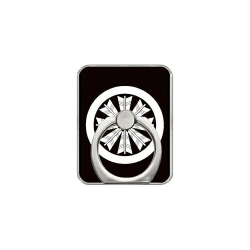 スマホリング バンカーリング 家紋シリーズ 丸に八つ矢車 （まるにやつやぐるま） （クリア） Coverfull カバフル 受注生産 落下防止 スマートフォンリング 送料無料