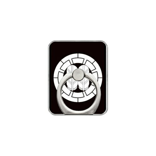 スマホリング バンカーリング 家紋シリーズ 源氏輪に並び鷹の羽 （げんじわにならびたかのは） （クリア） Coverfull カバフル 受注生産 落下防止 スマートフォンリング 送料無料