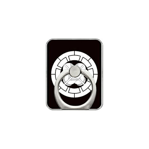 スマホリング バンカーリング 家紋シリーズ 源氏輪に違い鷹の羽 （げんじわにちがいたかのは） （クリア） Coverfull カバフル 受注生産 落下防止 スマートフォンリング 送料無料