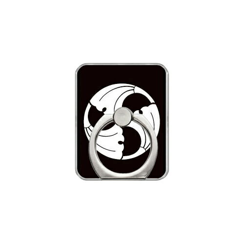 スマホリング バンカーリング 家紋シリーズ 三つ割り銀杏 （みつわりいちょう） （クリア） Coverfull カバフル 受注生産 落下防止 スマートフォンリング 送料無料