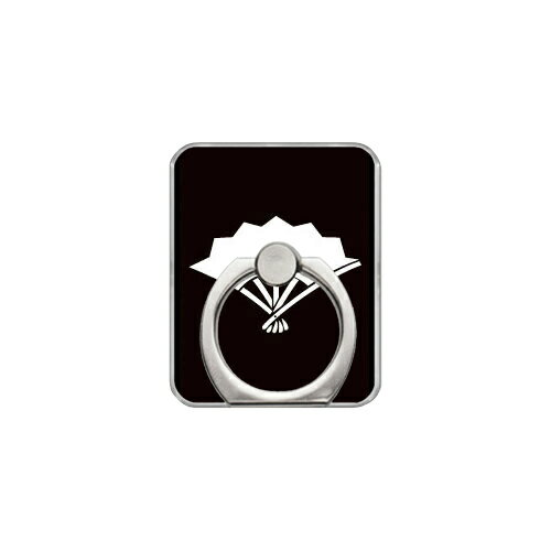 スマホリング バンカーリング 家紋シリーズ 雁木反り扇 （がんぎそりおうぎ） （クリア） Coverfull カバフル 受注生産 落下防止 スマートフォンリング 送料無料