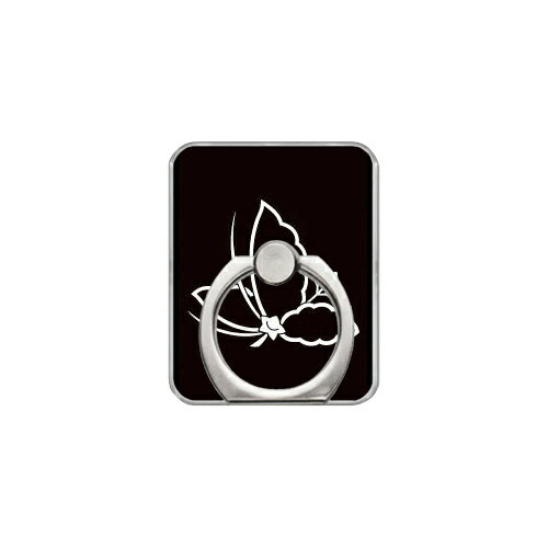 スマホリング バンカーリング 家紋シリーズ 細中陰飛び桐蝶 （ほそちゅうかげとびきりちょう） （クリア） Coverfull カバフル 受注生産 落下防止 スマートフォンリング 送料無料