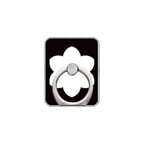 スマホリング バンカーリング 家紋シリーズ 梔子 （くちなし） （クリア） Coverfull カバフル 受注生産 落下防止 スマートフォンリング 送料無料