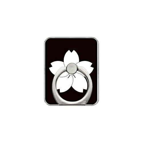 スマホリング バンカーリング 家紋シリーズ 捻じ山桜 （ねじやまざくら） （クリア） Coverfull カバフル 受注生産 落下防止 スマートフォンリング 送料無料