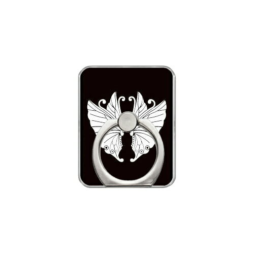 スマホリング バンカーリング 家紋シリーズ 変わり向かい揚羽蝶 （かわりむかいあげはちょう） （クリア） Coverfull カバフル 受注生産 落下防止 スマートフォンリング 送料無料