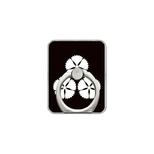 スマホリング バンカーリング 家紋シリーズ 秋月撫子 （あきづきなでしこ） （クリア） Coverfull カバフル 受注生産 落下防止 スマートフォンリング 送料無料(2.0)