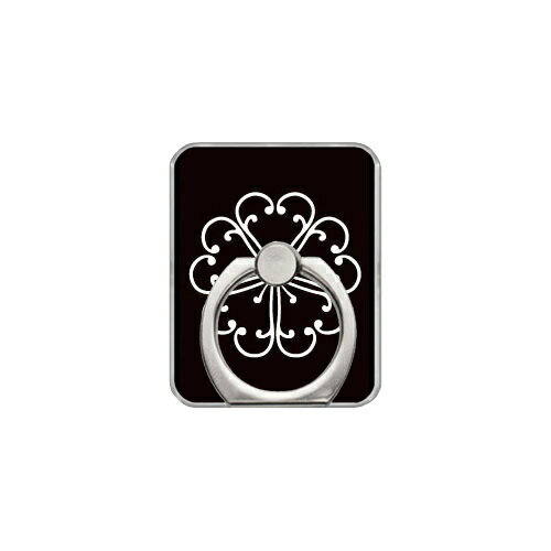 樂天商城 - スマホリング バンカーリング 家紋シリーズ 蕨桜 （わらびざくら） （クリア） Coverfull カバフル 受注生産 落下防止 スマートフォンリング 送料無料